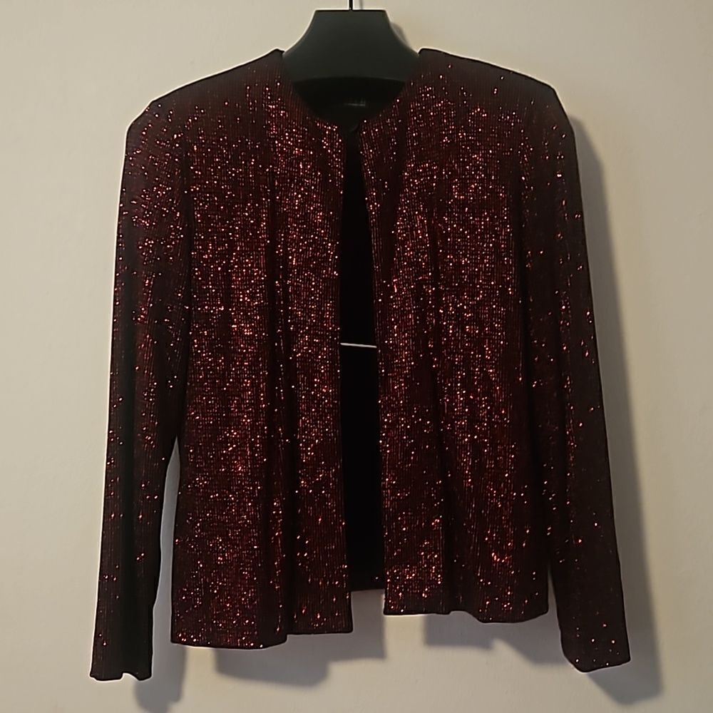 XSCAPE by Open Evening Blazer  Black/Red